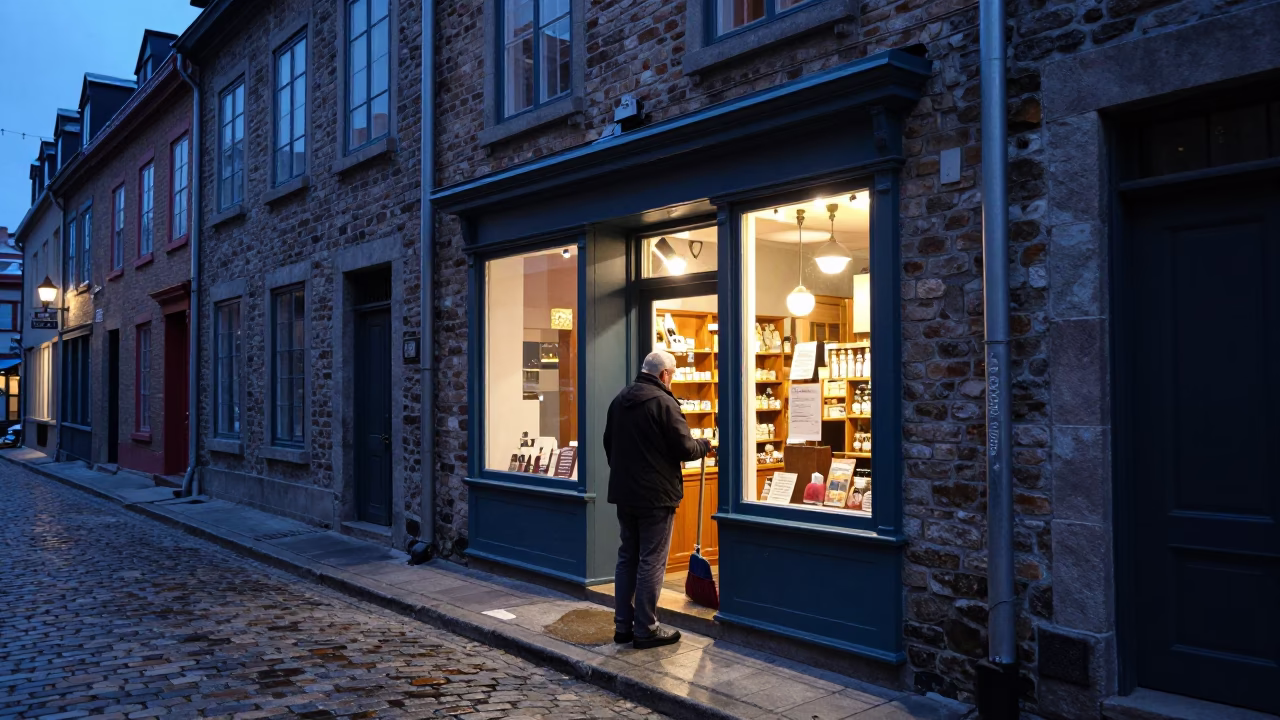 Shopkeeper in Quebec City in in Quebec City, Quebec, Canada