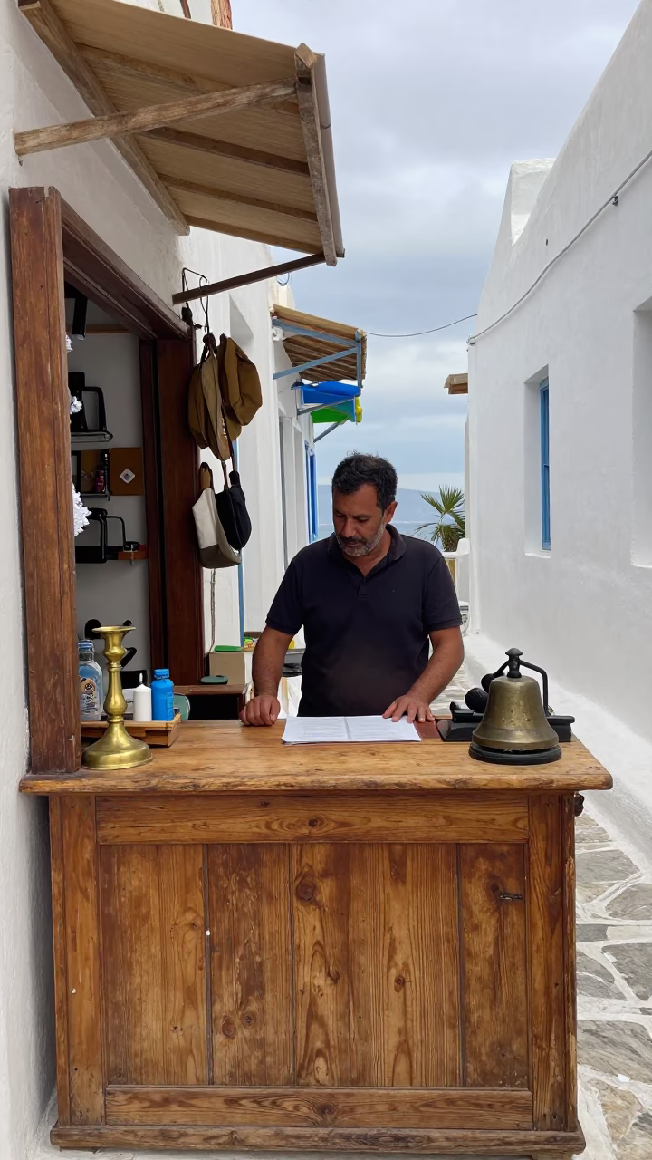 Shopkeeper's Workspace in Athens in in Athens, Greece