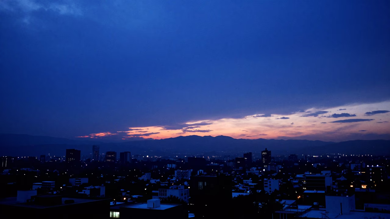 Shot in Guadalajara at Indigo Twilight After Sunset in in Guadalajara, Mexico