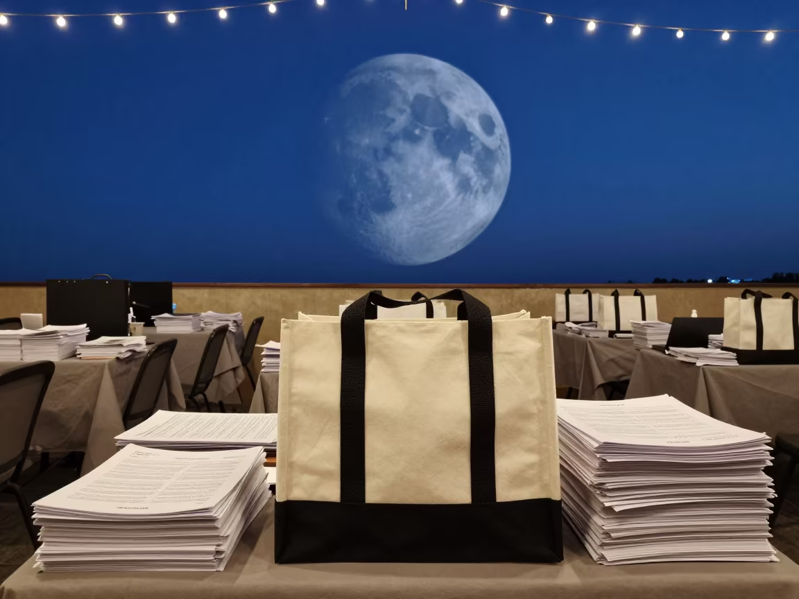 Shuttle Tote in Twilight Banquet Hall Dutse in inside a banquet hall before service in Dutse