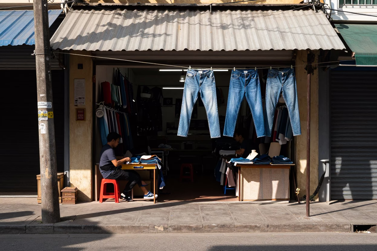 Sidewalk Activity in Ho Chi Minh City in in Ho Chi Minh City, Vietnam