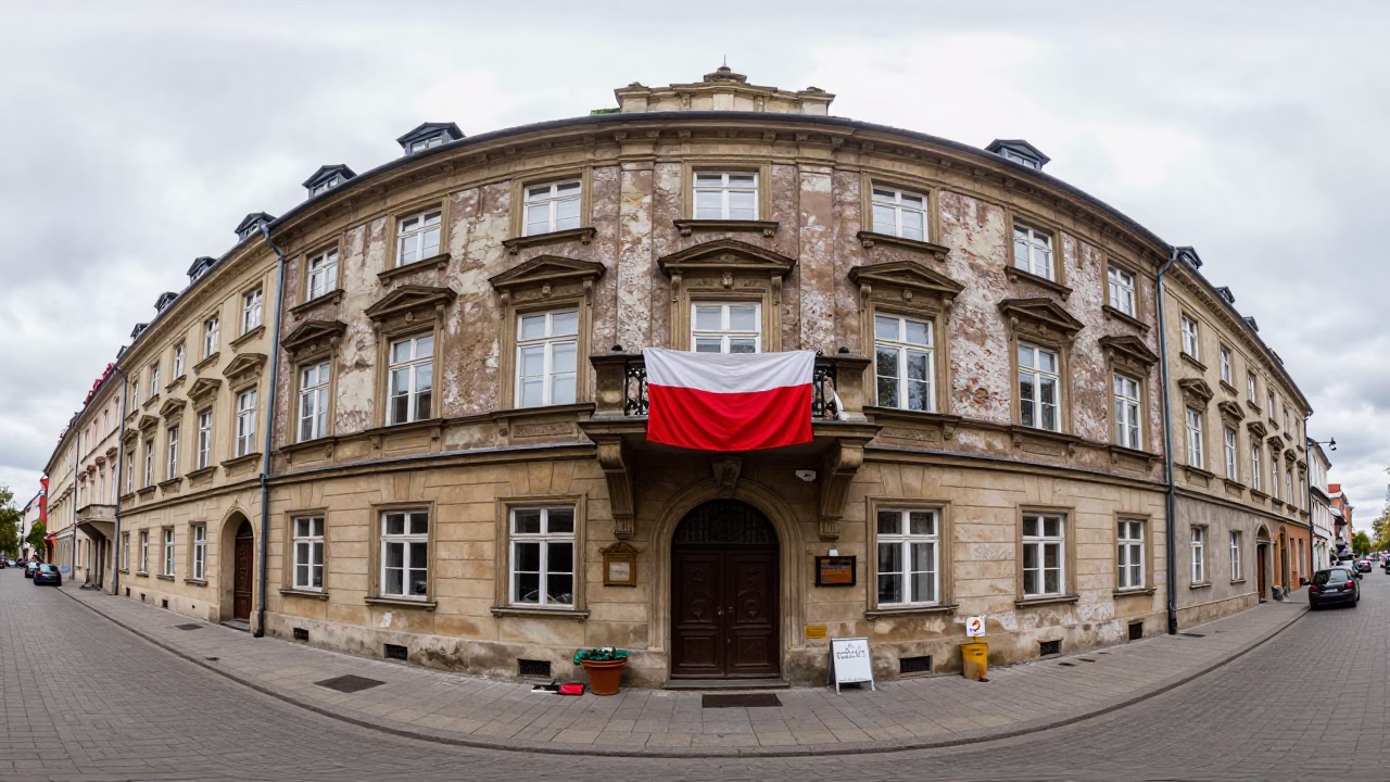 Sidewalk Clutter in Krakow in in Krakow, Poland