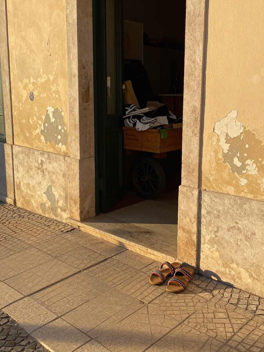 Sidewalk Entryway in Lisbon in in Lisbon, Portugal