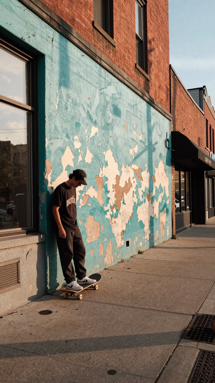 Sidewalk Scene in Nashville at Late Afternoon Light in in Nashville, Tennessee, United States
