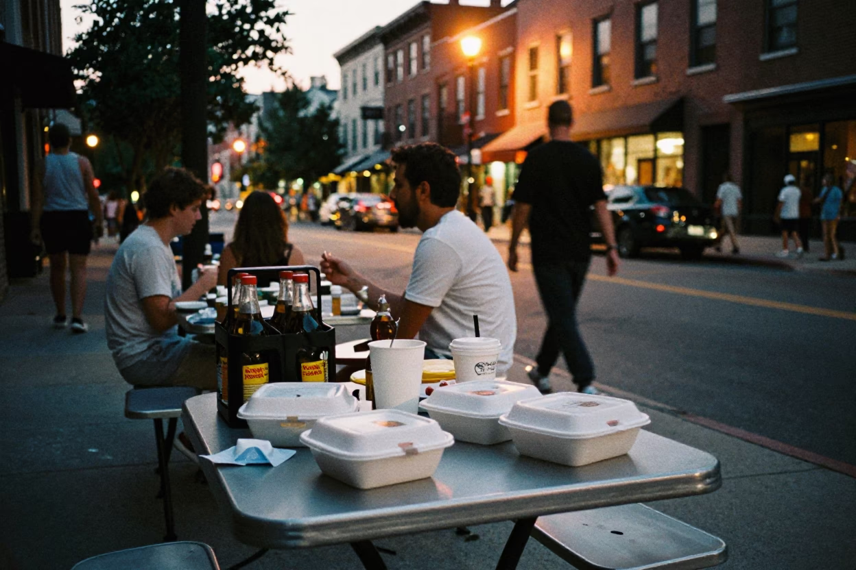 Sidewalk Table in Philadelphia in in Philadelphia, Pennsylvania, United States