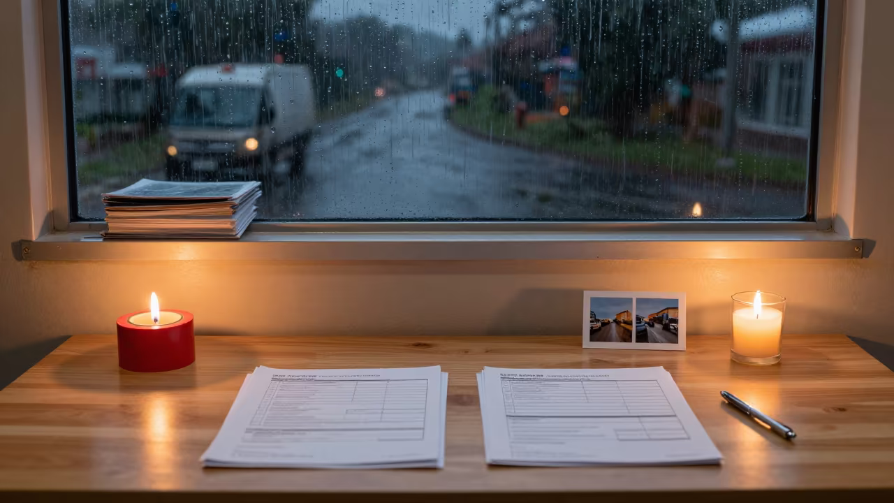 Siguiri Logistics Bay Night Inspection with Candlelight in inside a dispatch office above the dock in Siguiri