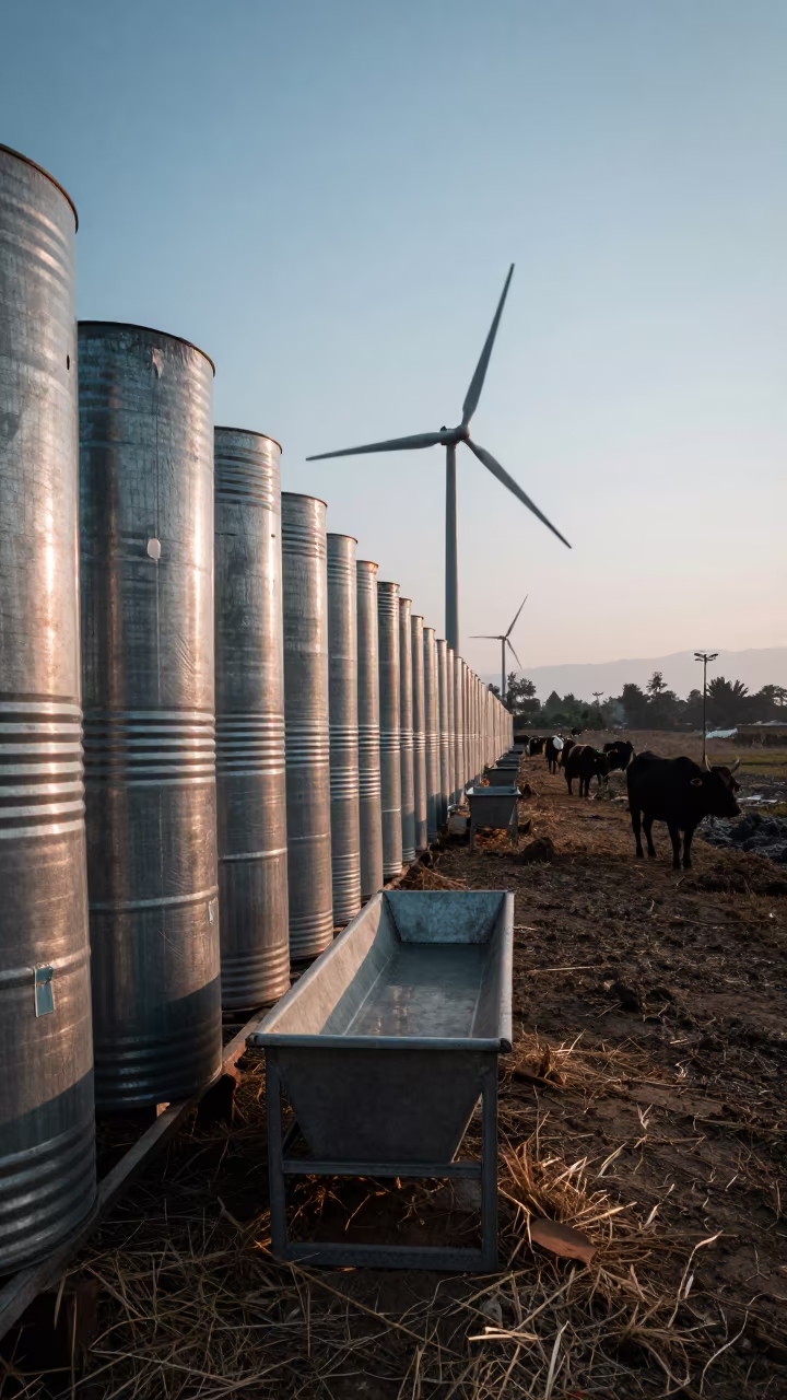 Silage Stand Before Morning Rounds in Arunachal in near a windbreak and water trough in Arunachal Pradesh