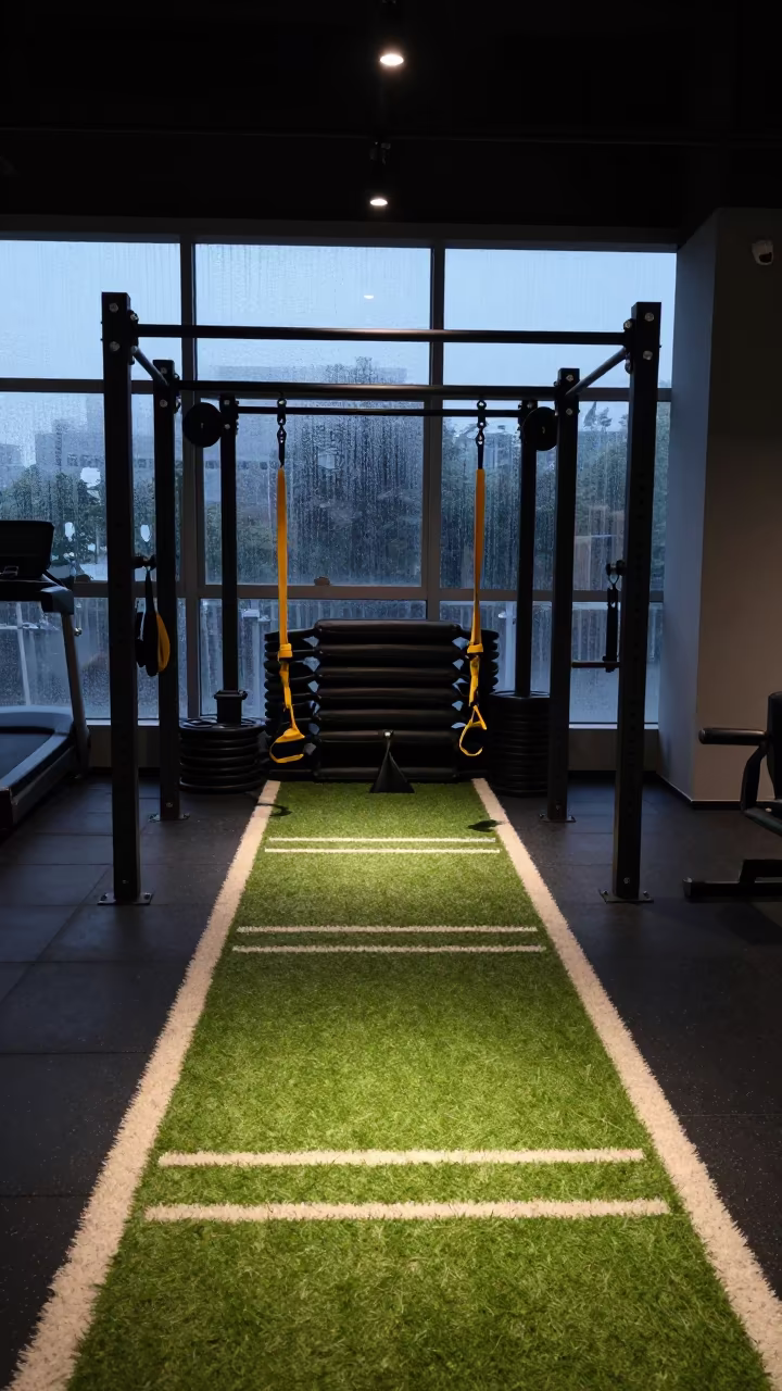 Silent Fitness Sled Track Before Dawn in inside a strength room in Guangzhou