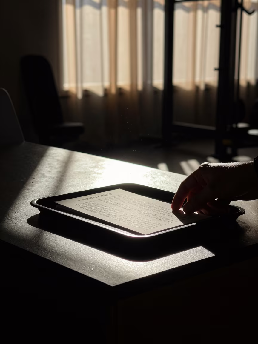 Silhouette Gym Stamp Card at Dawn Light in at a gym check-in desk in Buffalo