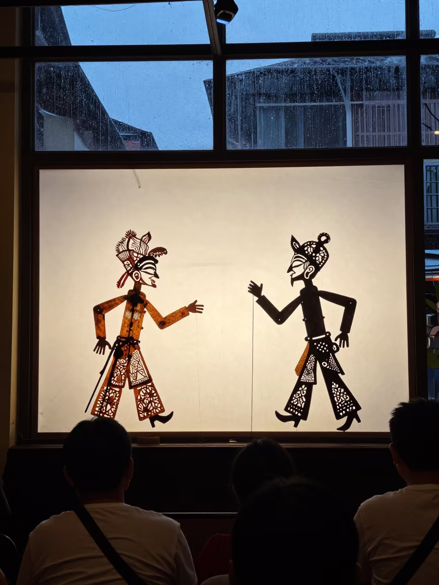 Silhouette Karagoz Puppet in Saigon Jazz Club in at a jazz club in Ho Chi Minh City