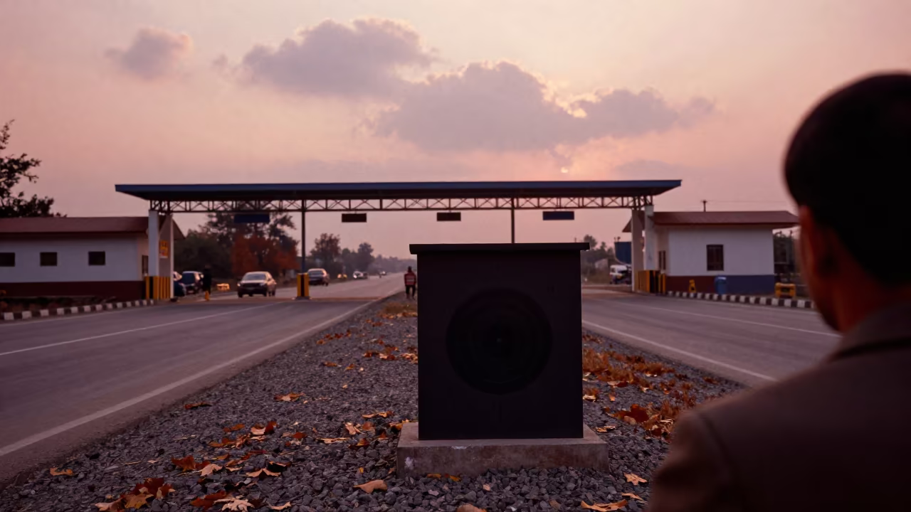 Silhouette Range Target Paster Box at Nepal Checkpoint in at a checkpoint lane in Nepal