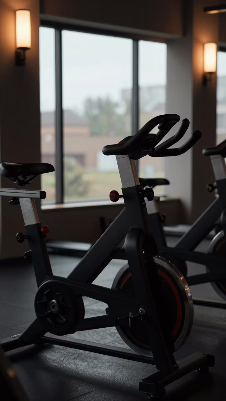 Silhouette Spin Bike Pedal Washer Tray Gym in at a gym check-in desk near Wellington