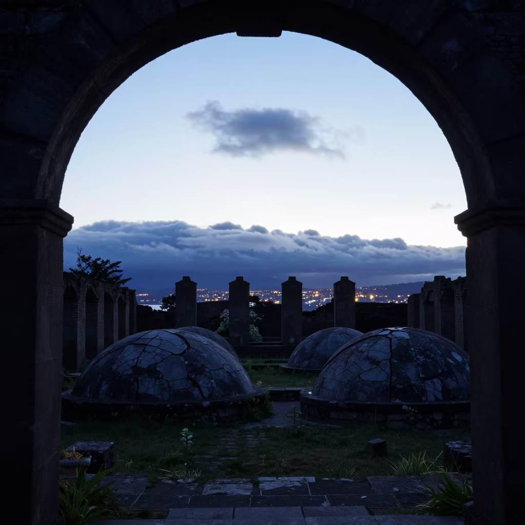Silhouetted Bath Ruins Patagonia Late Spring in in Patagonia