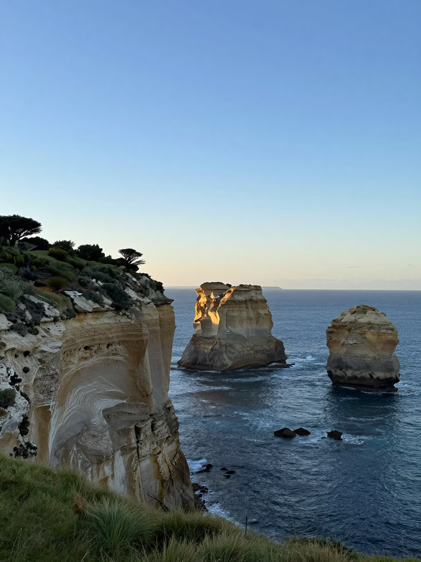 Silhouetted Chalk Cliff Before Sunrise Sydney in near Surry Hills, Sydney