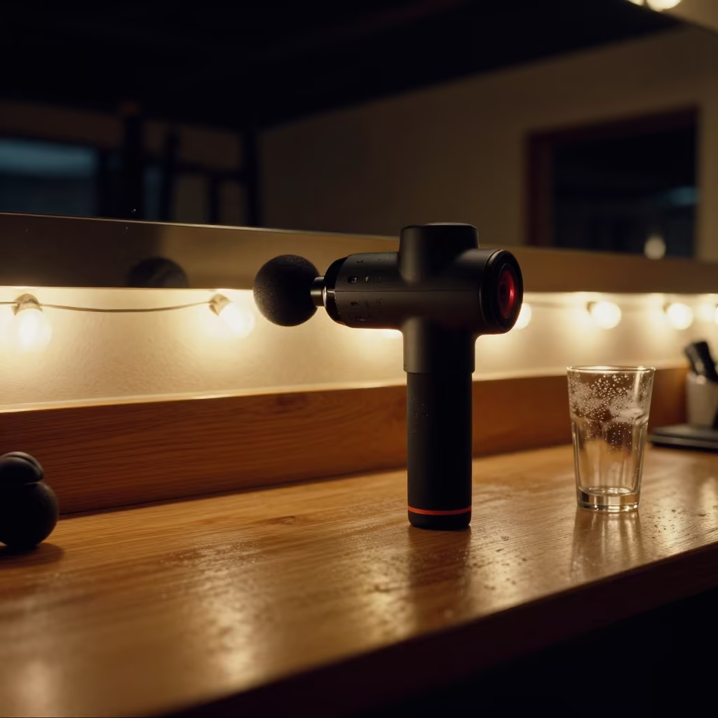 Silhouetted Charger on Gym Desk at Midnight in at a gym check-in desk in Dawei