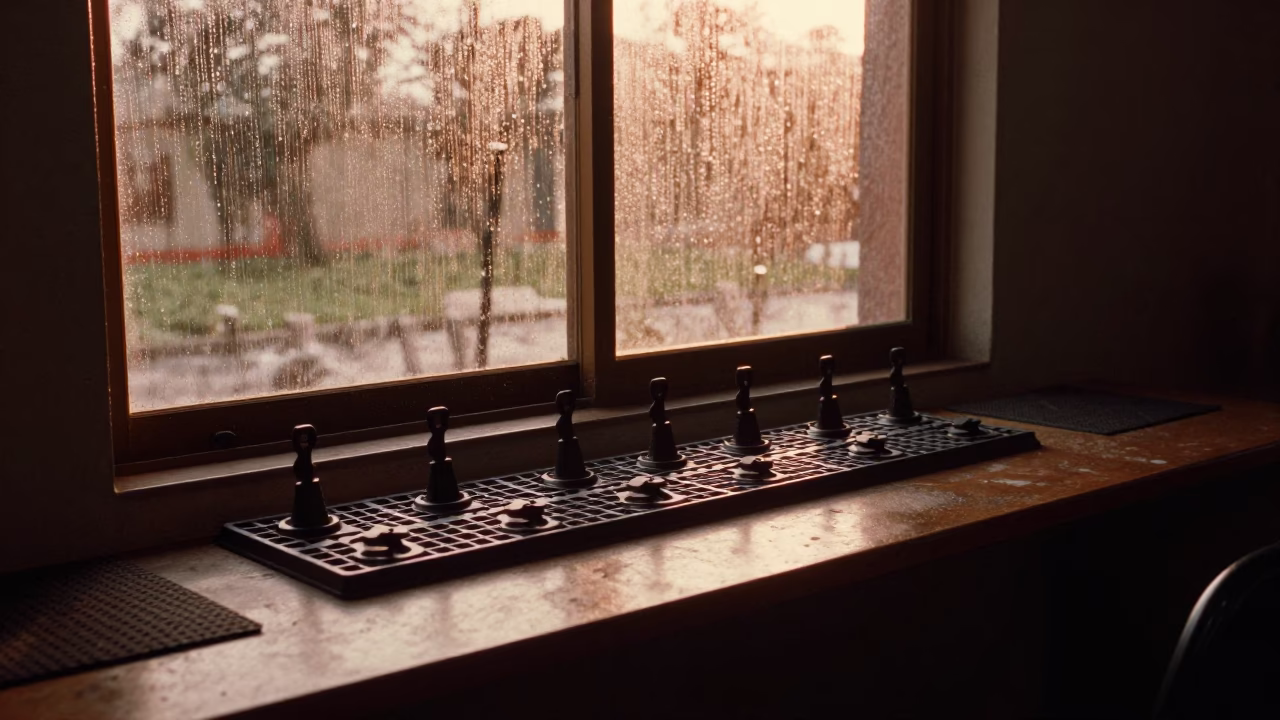 Silhouetted Cleat Washer Tray in Oaxaca Gym in at a gym check-in desk near Oaxaca