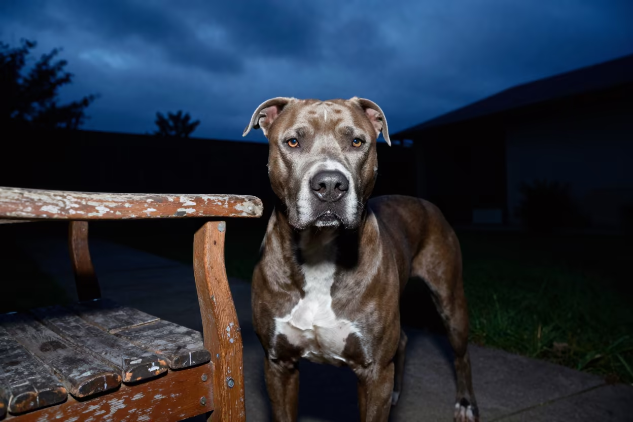 Silhouetted Dogo Argentino at Garden Threshold in near a garden edge with soft morning light and an uncluttered background in Changsha