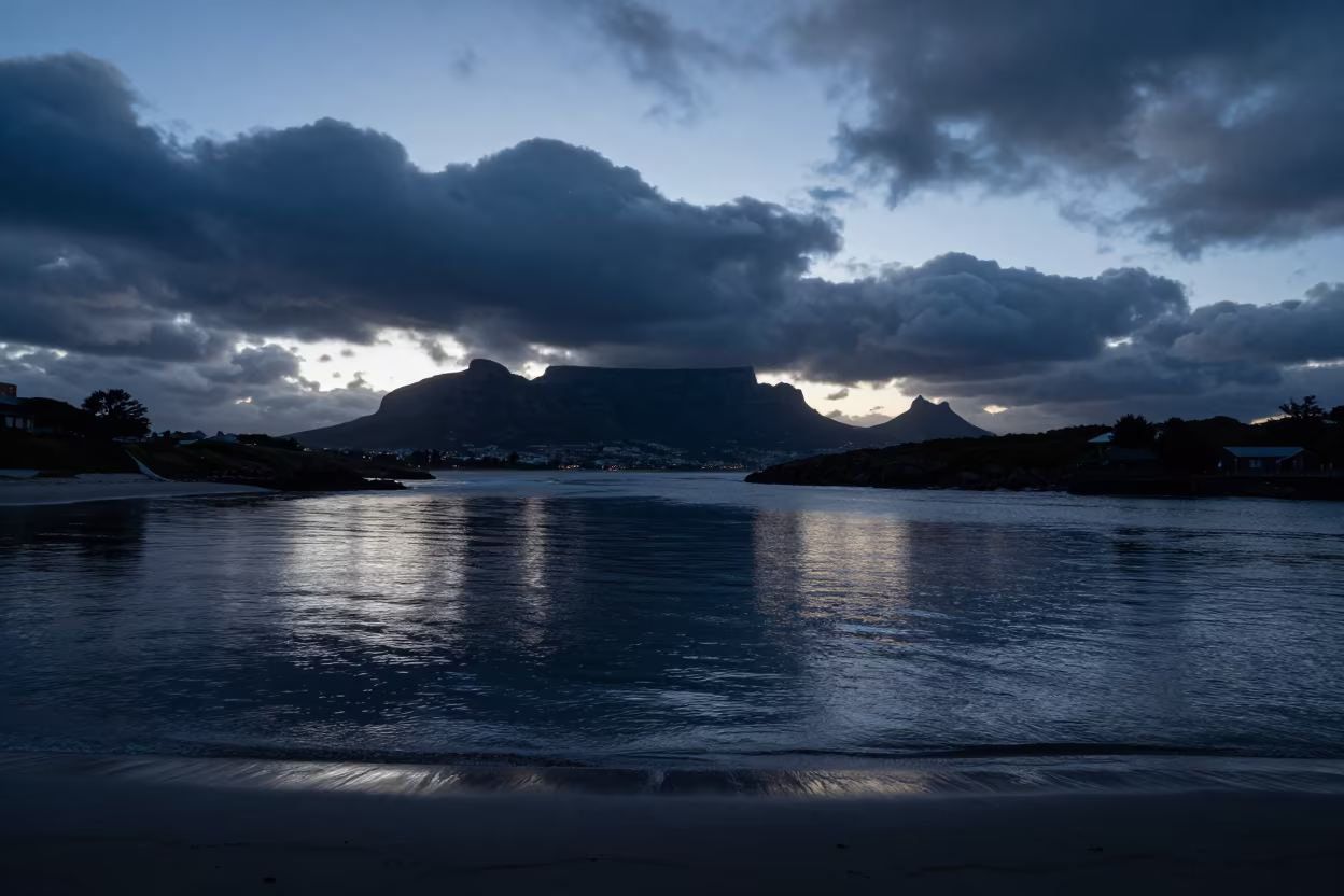 Silhouetted Estuary at Blue Hour Cape Town Observatory in near Observatory, Cape Town