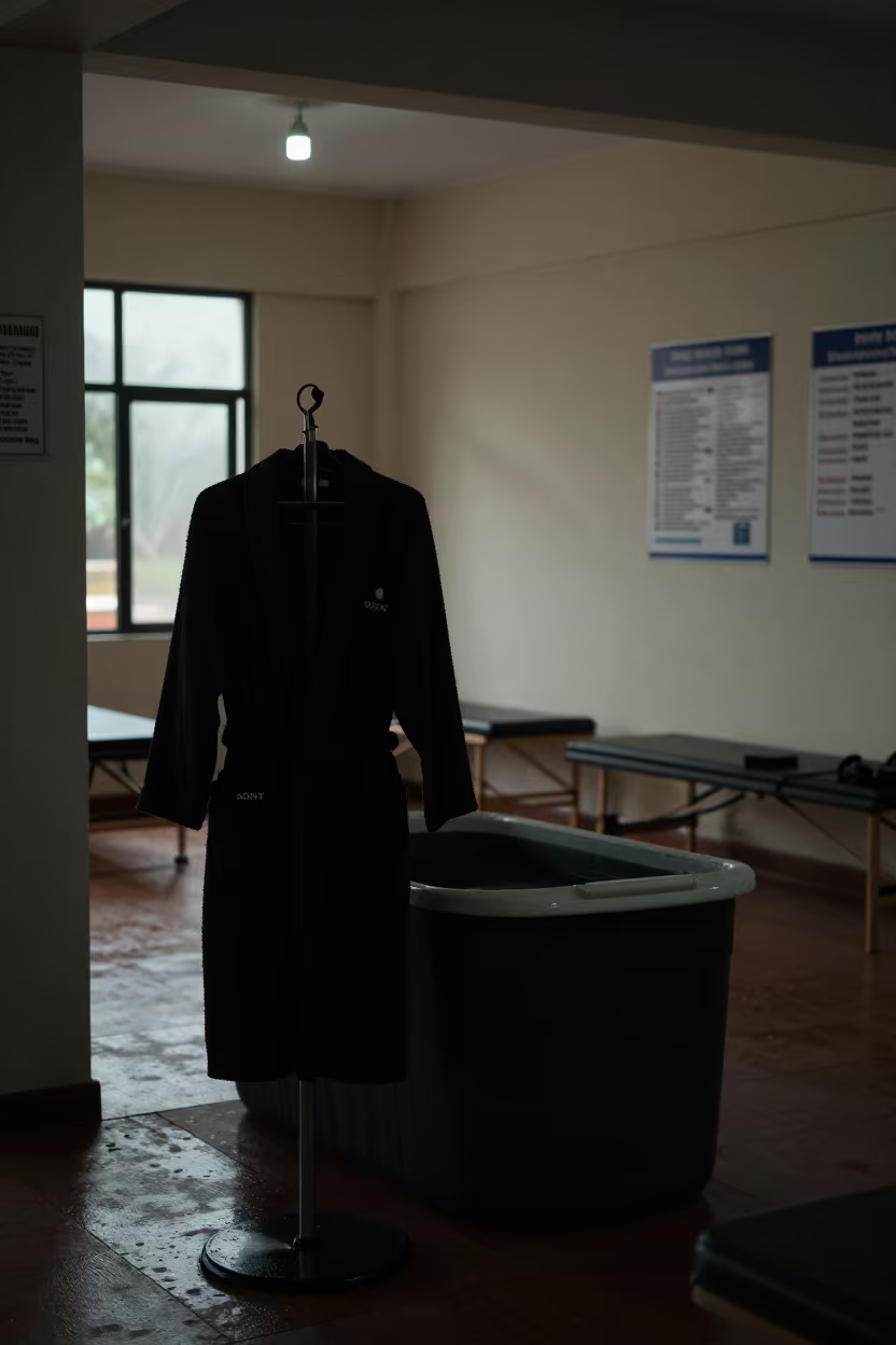 Silhouetted Hamper in Naypyidaw Strength Room in inside a strength room in Naypyidaw