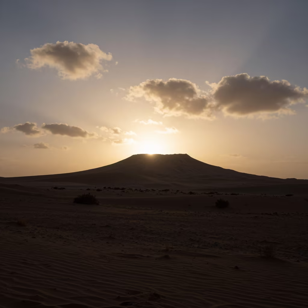 Silhouetted Mesa at Dawn Near Riyadh in near Riyadh
