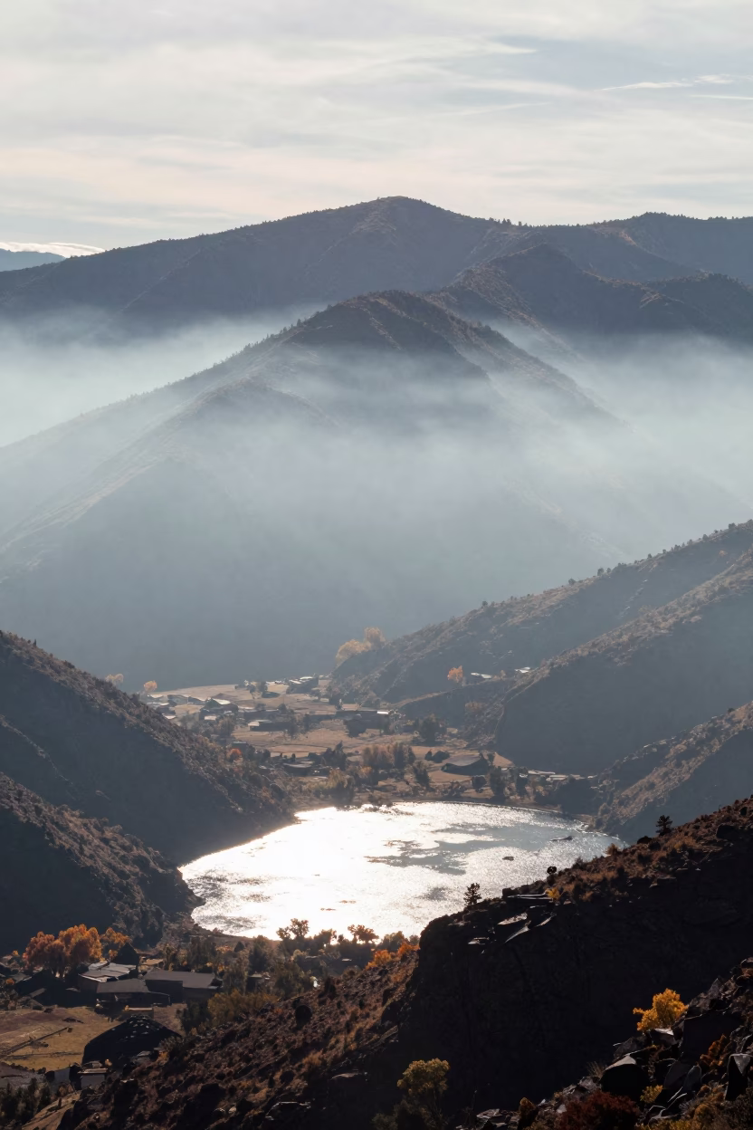 Silhouetted Mountain Ridge Above Treeline Bolivia in in Bolivia