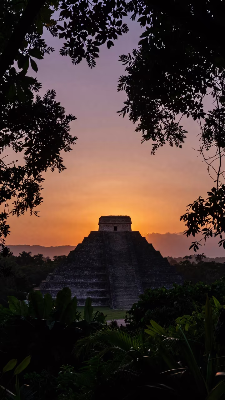 Silhouetted Pyramid Near Cartagena at Sunset in near Cartagena