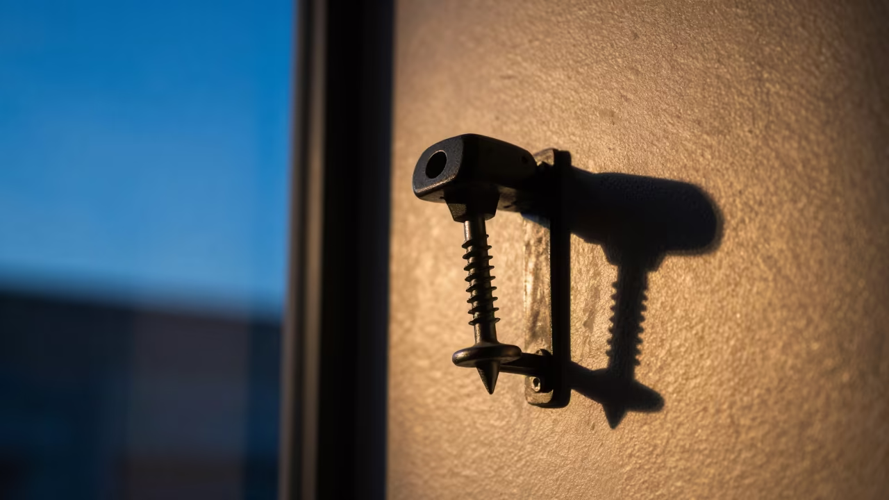 Silhouetted Reformer Screw Caddy in Twilight Gym in inside a climbing gym warmup zone in Carlos Manuel de Céspedes