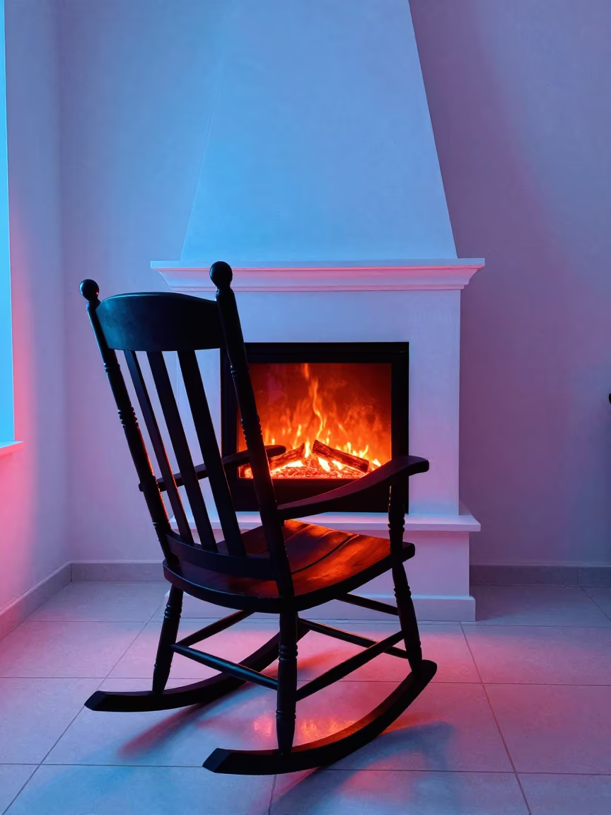 Silhouetted Rocking Chair in Kastamonu Nook in in a breakfast nook in Kastamonu