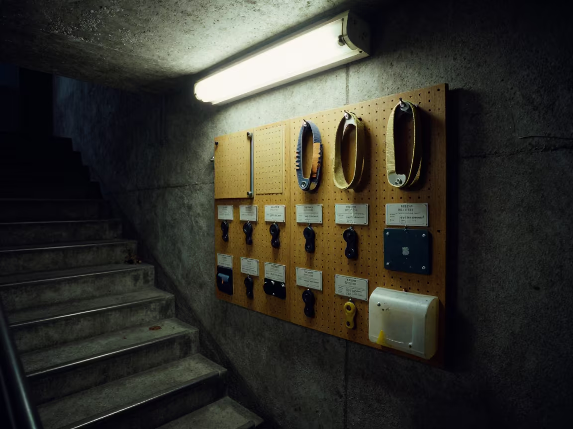 Silhouetted Tourniquet Trainer in Winter Bunker in inside a bunker stairwell in Wisconsin