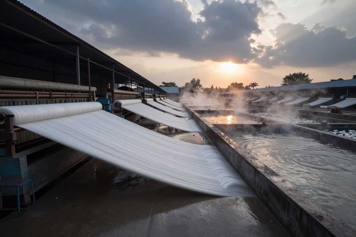 Silk Reeling Factory at Aurangabad Dawn in at a loading dock near Aurangabad