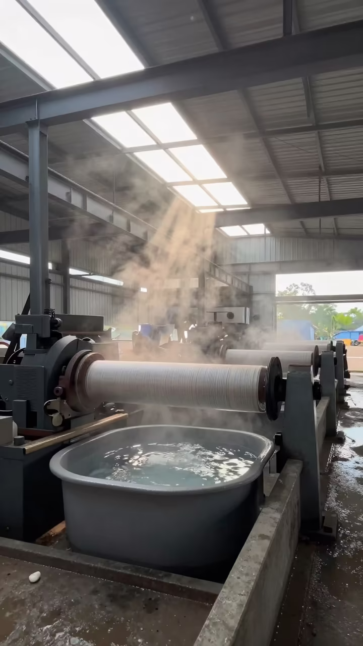 Silk Reeling Factory at Dawn in Lokoja Welding Bay in in a welding bay near Lokoja