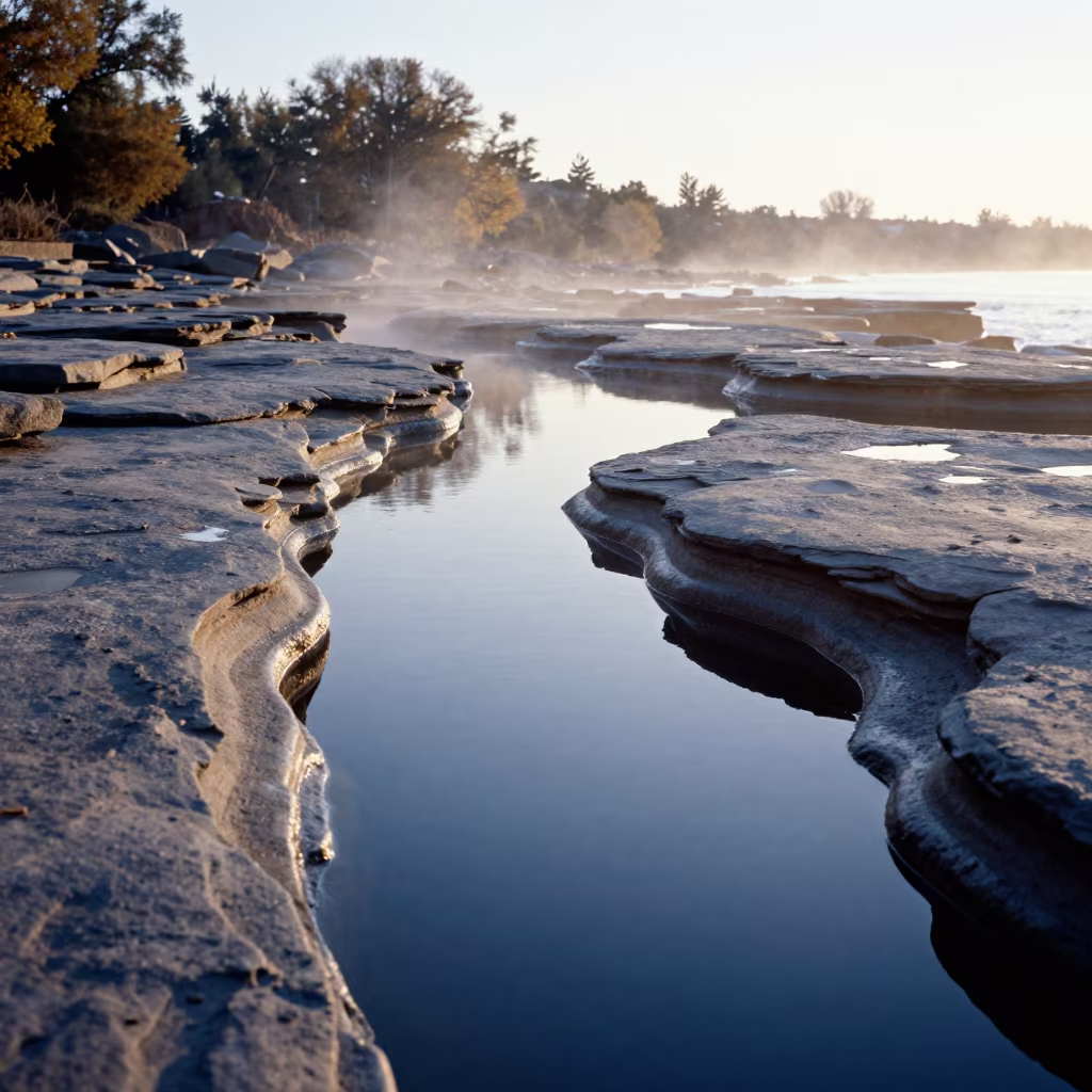 Silk Road Rock Pools Dawn Reflections in in the Silk Road