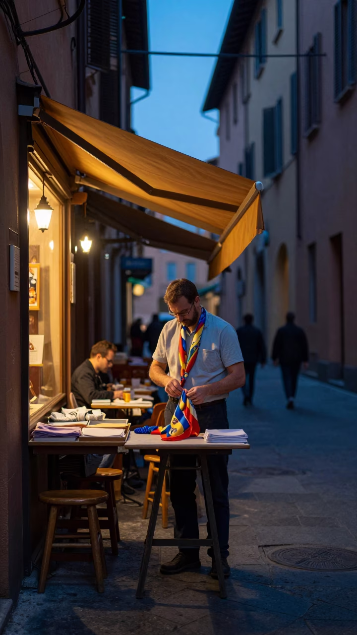 Silk Scarves in Bologna in in Bologna, Italy
