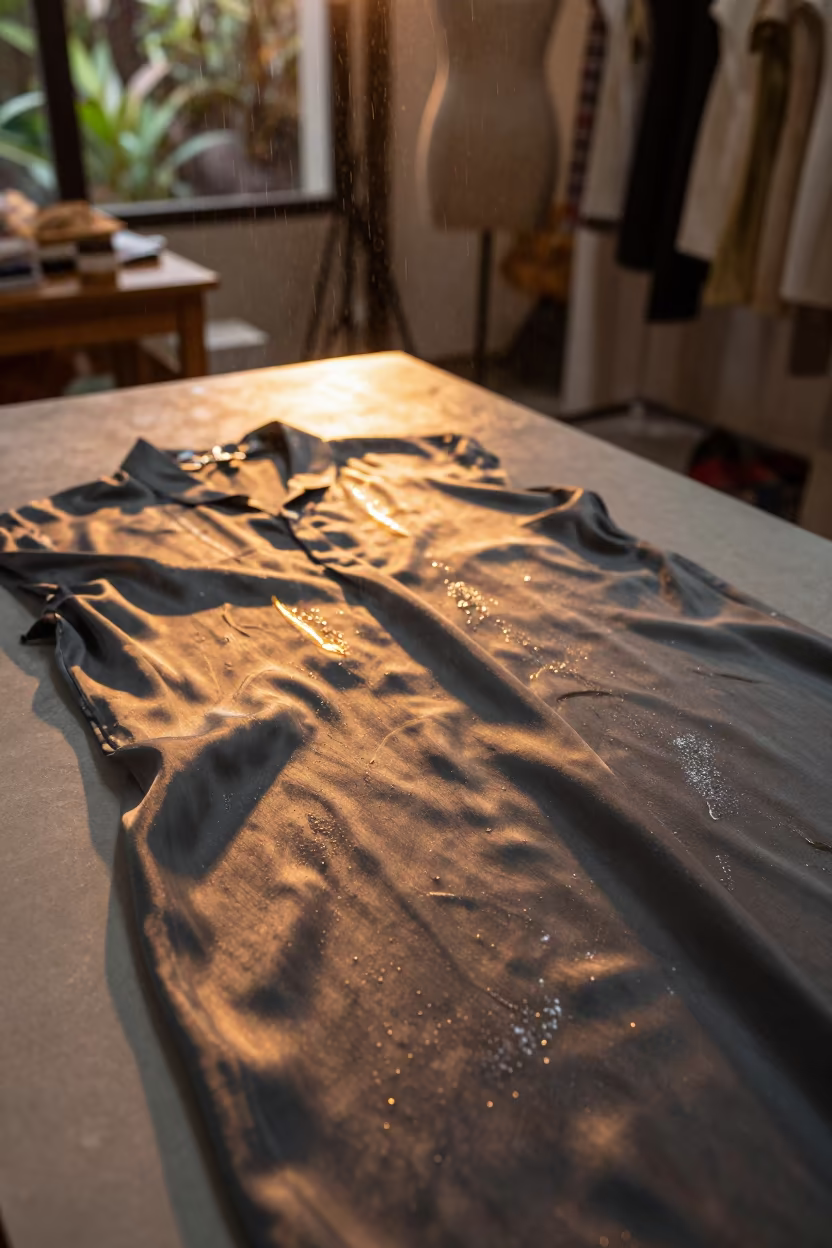 Silk Shirting Lookbook in Semarang Atelier in inside a couture atelier near Semarang