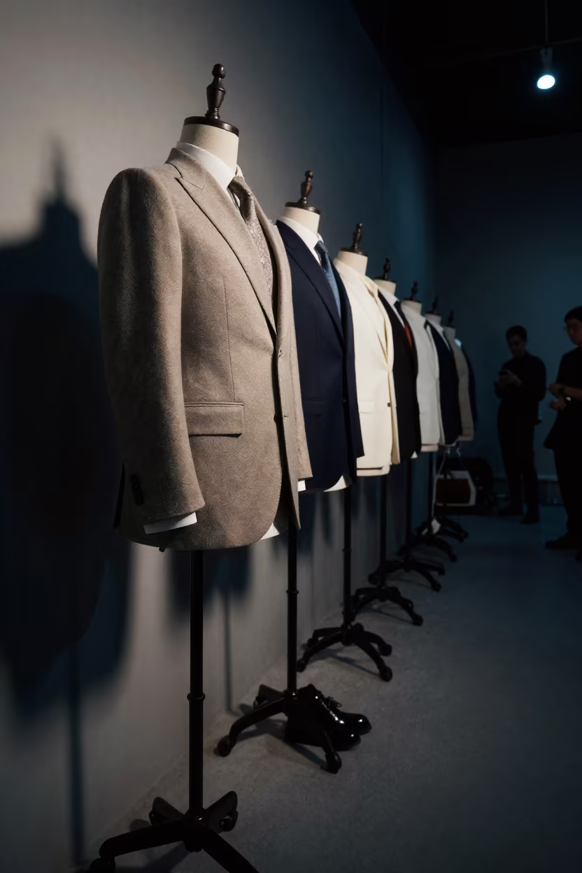 Silk Shirting Runway in Chengdu Atelier Midnight in inside a couture atelier in Chengdu