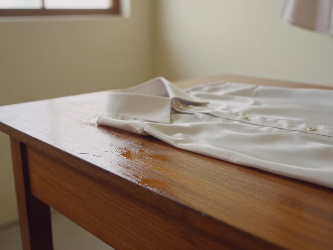 Silk Shirting Texture on Tailor Table After Rain in inside a minimalist showroom near Dinajpur
