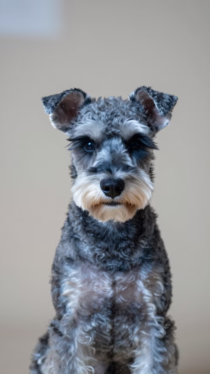 Silky Terrier Portrait in Denver Studio in in a quiet portrait studio with a plain backdrop and eye-level framing in RiNo, Denver