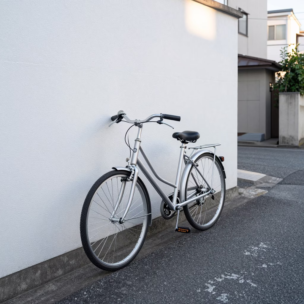 Silver Bicycle in Fukuoka in in Fukuoka, Japan
