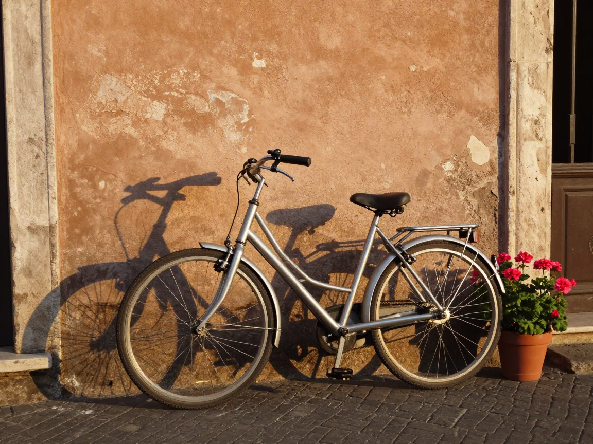 Silver Bicycle in Rome in in Rome, Italy