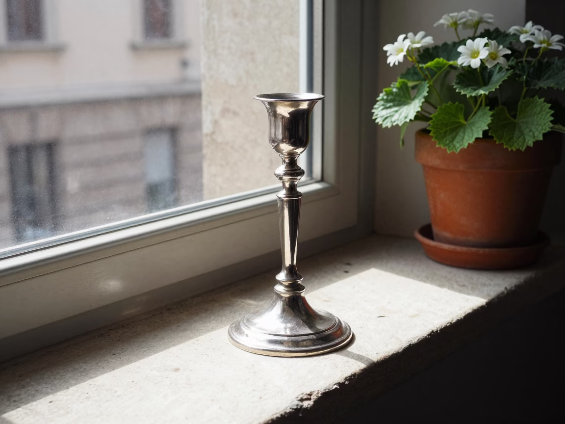 Silver Candlestick in Milan in in Milan, Italy