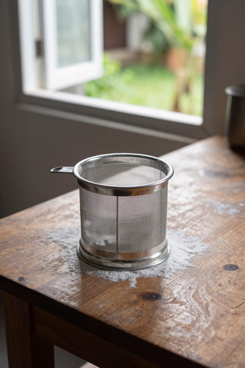 Silver Flour Sifter in Yogyakarta in in Yogyakarta, Indonesia