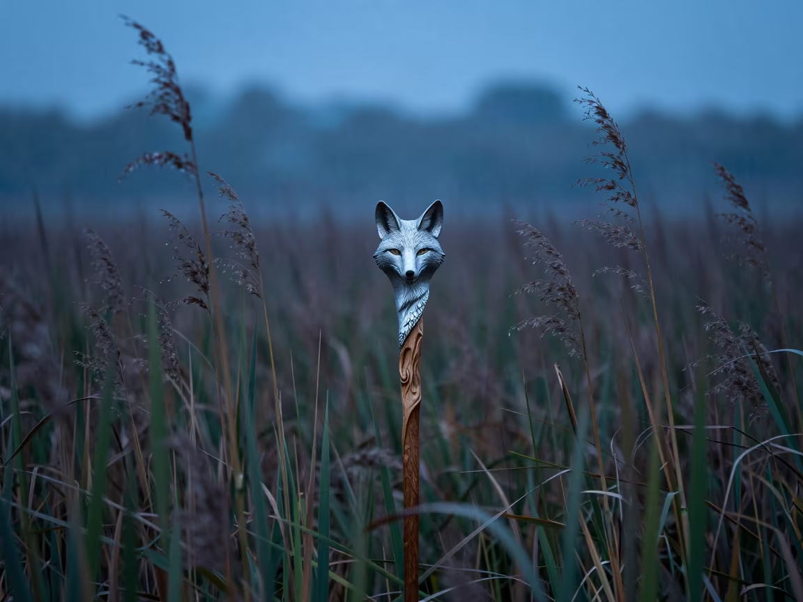 Silver Fox Handle Walking Stick Reed Bed in at the edge of a reed bed near Mufulira