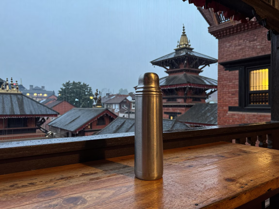 Silver Thermos in Kathmandu in in Kathmandu, Nepal