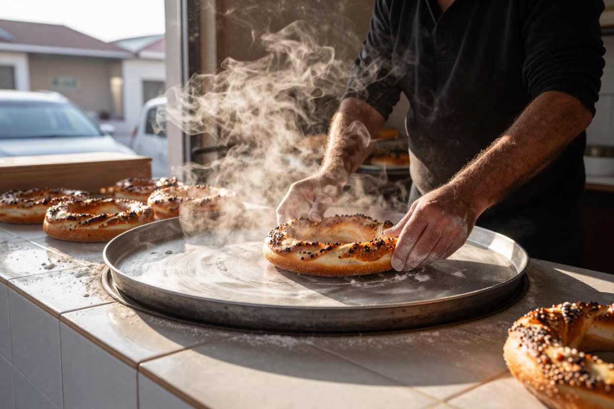 Simit Bread in Izmir in in Izmir, Turkey