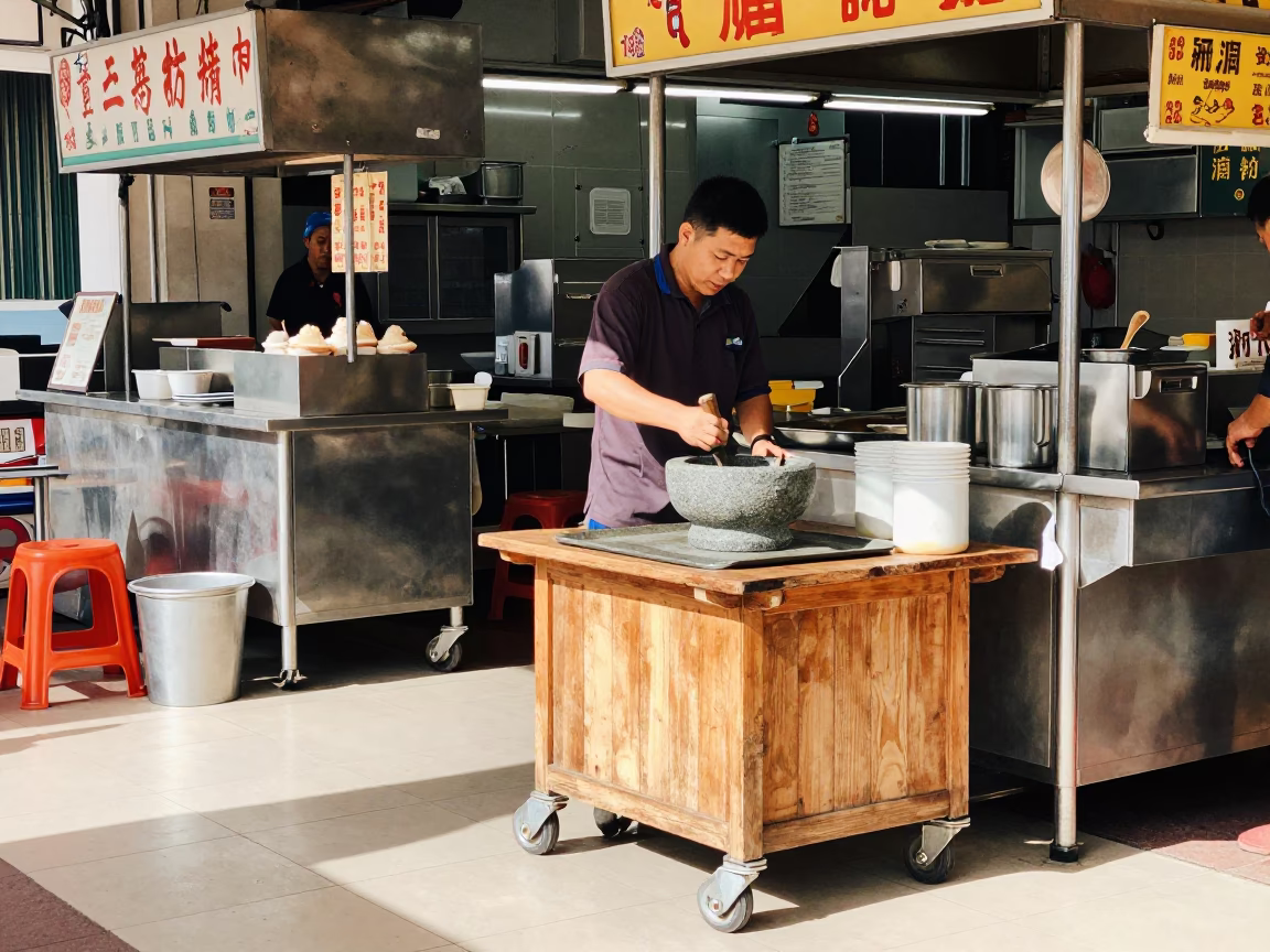 Singapore Food Stall at Midday Light in in Singapore, Singapore