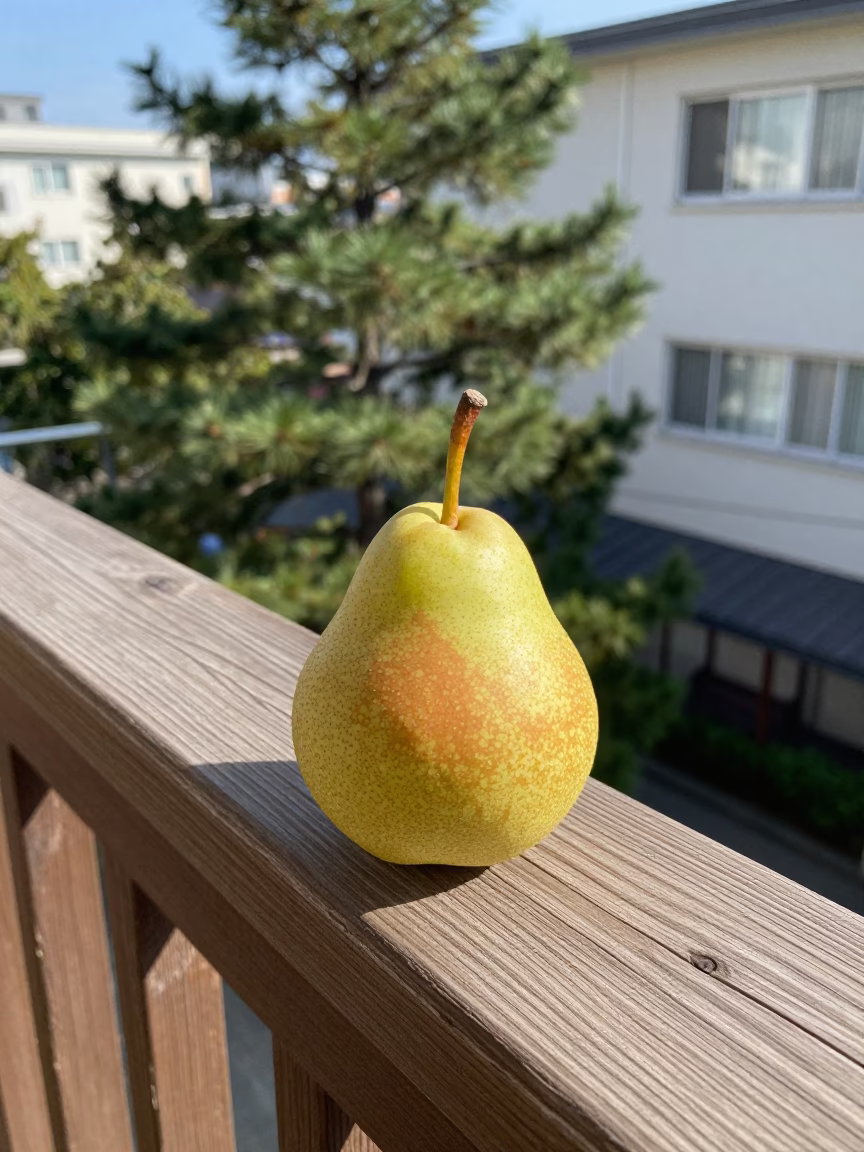 Single Green Pear in Sapporo in in Sapporo, Japan