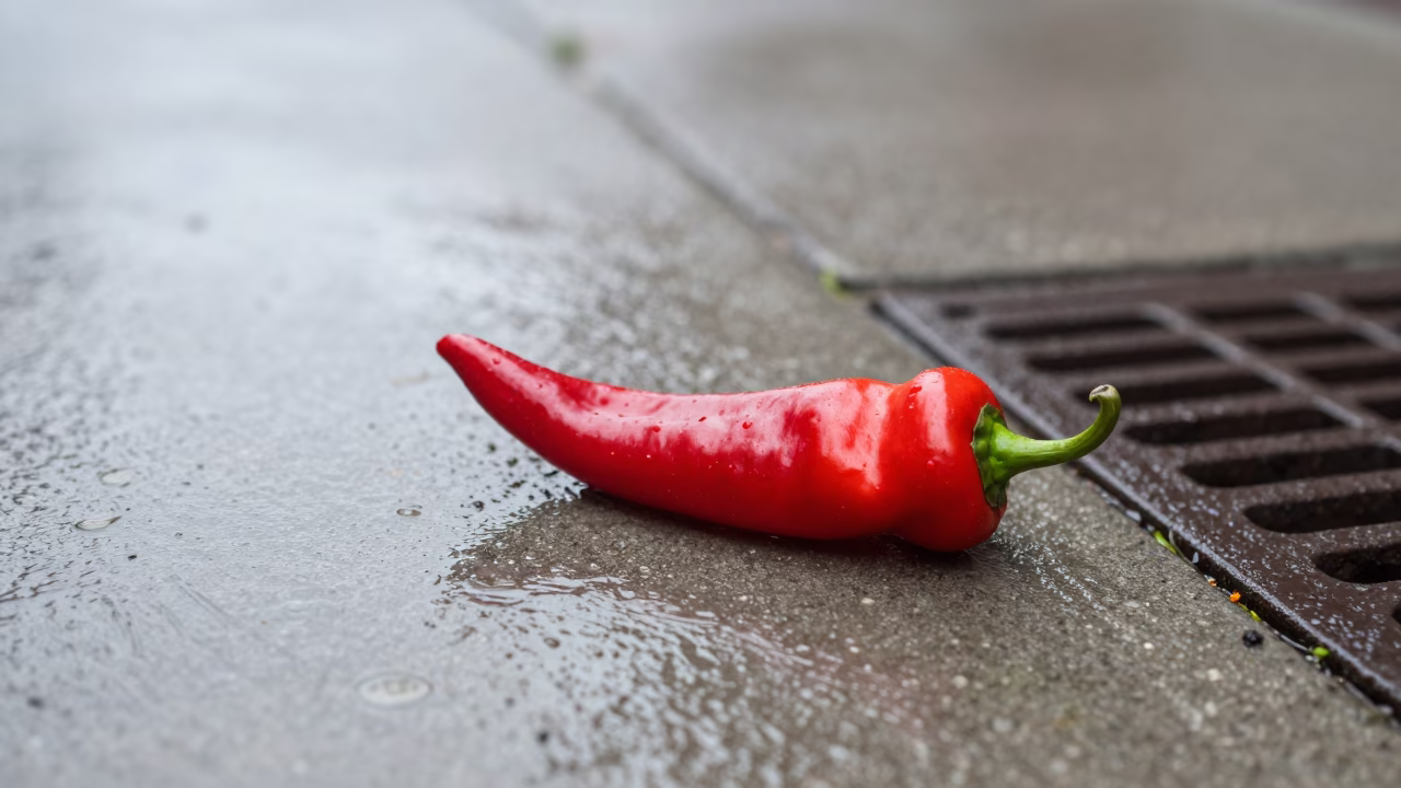 Single Red Chili Pepper in Montreal in in Montreal, Canada