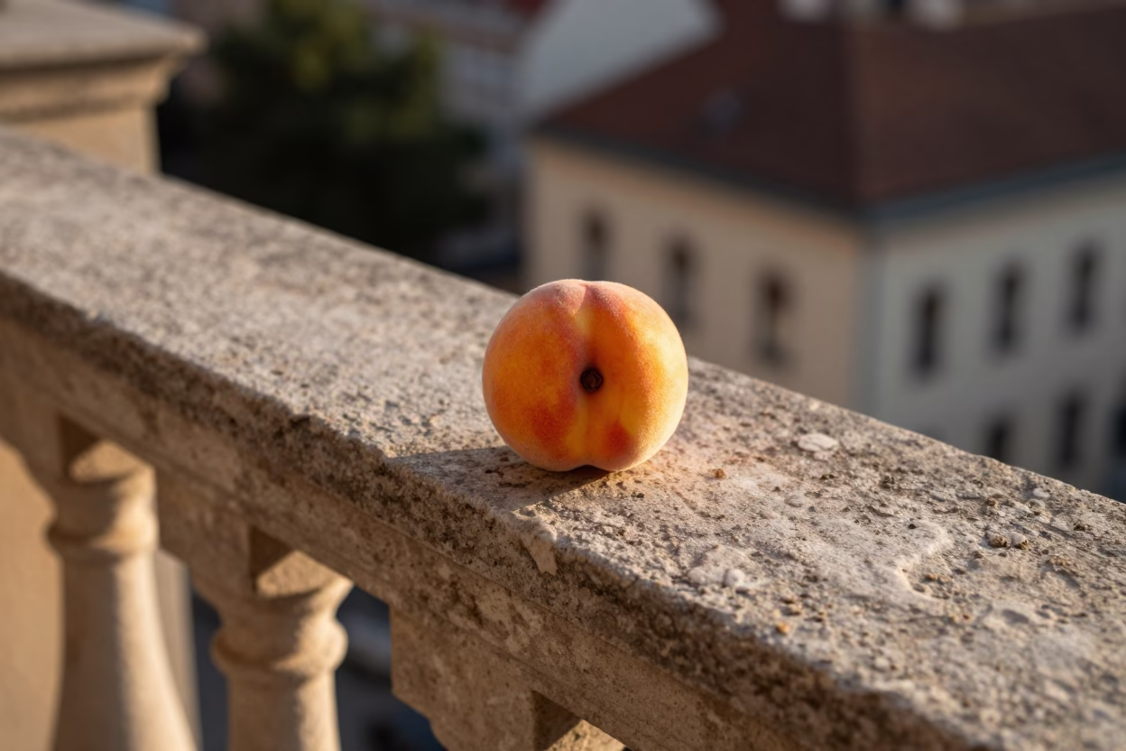 Single Ripe Nectarine in Budapest in in Budapest, Hungary
