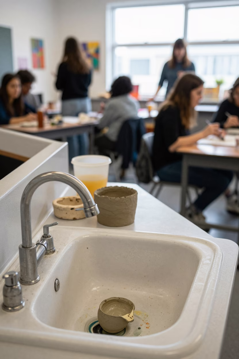 Sink Area in Seattle at The Flat Glare Of Noon Light in in Seattle, Washington, United States