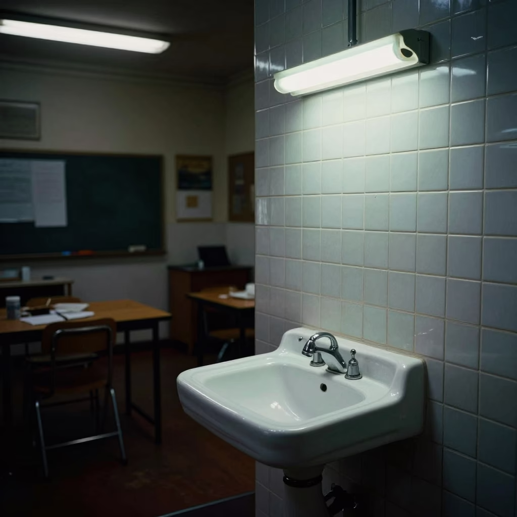 Sink Stained in New Orleans at Midnight Light in in New Orleans, Louisiana, United States